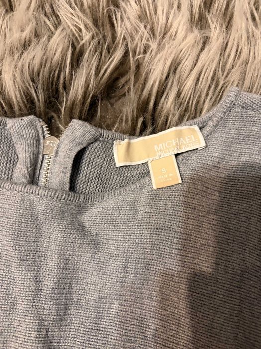 Szary sweter Michael Kors z zamkiem z tyłu | Rozmiar S | Elegancki dzianinowy