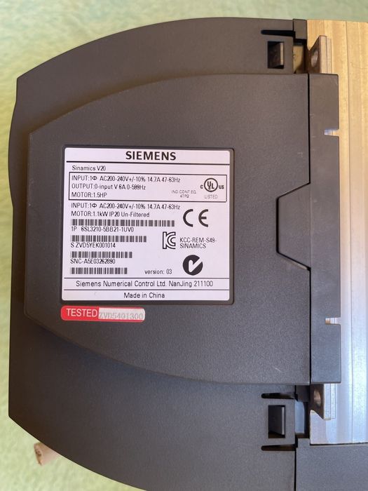 Преобразователь частоты SINAMICS V20 1,1 кВт Вх:1-ф/220В