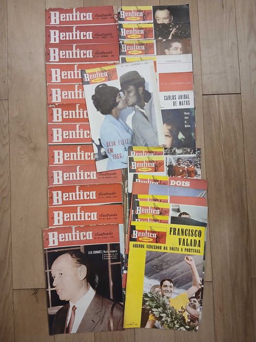 Coleção de 26 revistas Benfica ilustrado n'82 até n'108 ,64 a 1966