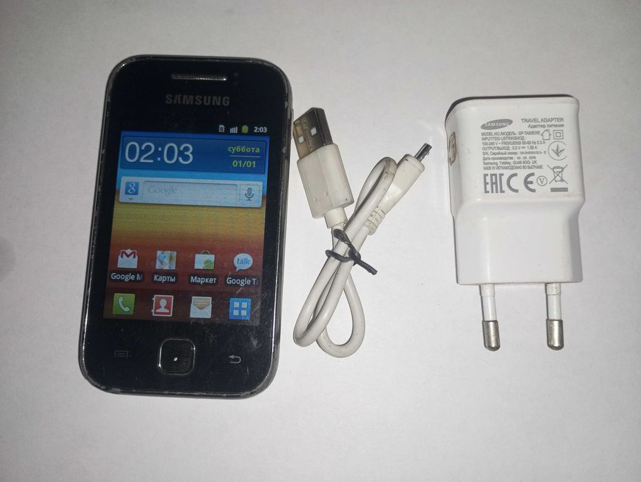 Звонилка сенсорный телефон Samsung Galaxy GTS5360 рабочий