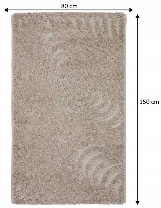 Dywan chodnik 80x150 beżowy 15 mm do sypialni