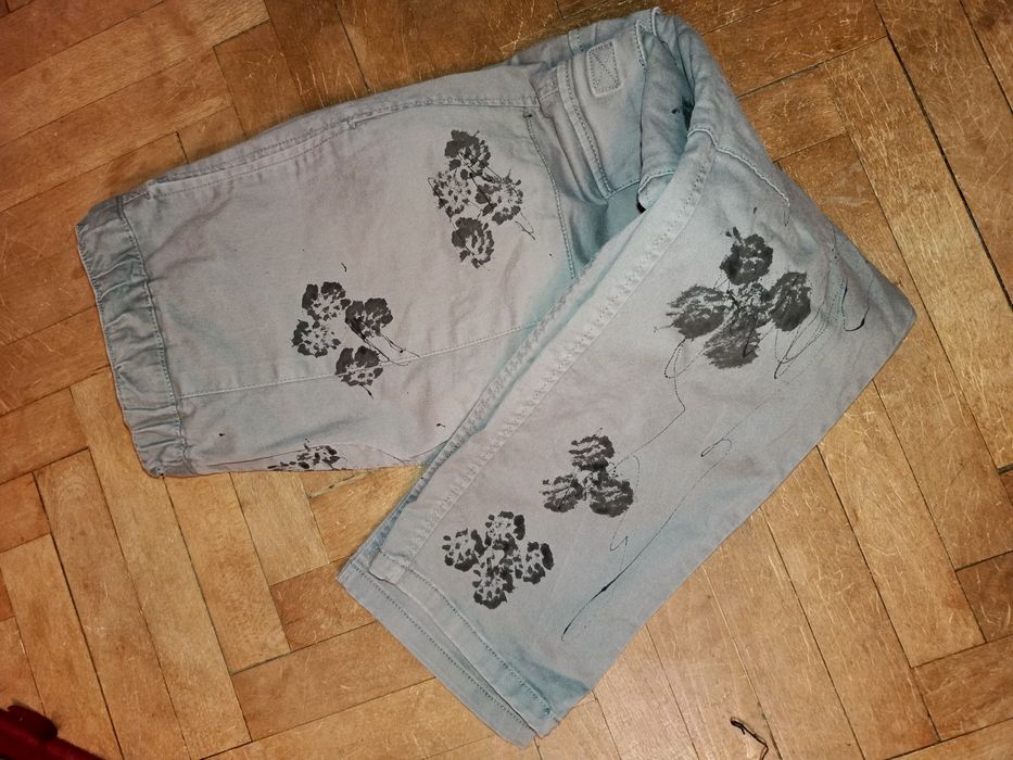 Spodnie zwężane slim tiedye tye dye ze wzorami wzorem