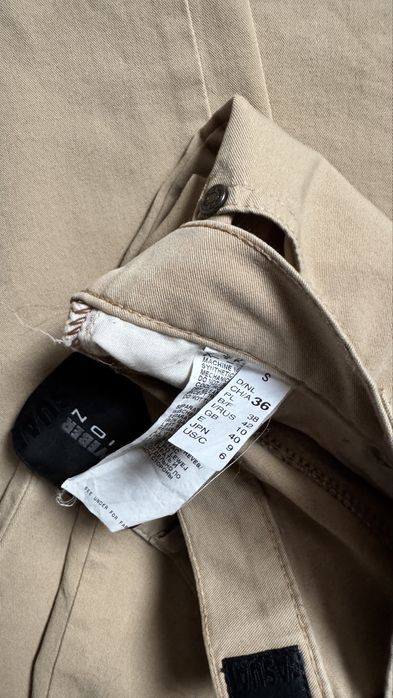Spodnie Gerry Weber S damskie bawełna beżowe materiałowe