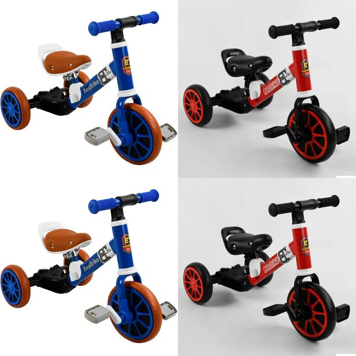 Велосипед 3-х колесный 2в1, велобег, металлическая рама