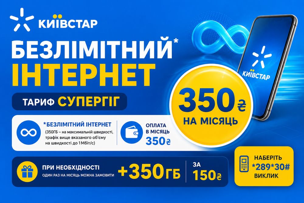 Безлімітний* 4G інтернет Vodafone Flexx GO від 200 грн в міс