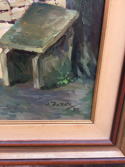 Pintura a óleo Original António Barata Assinado Castelo São Jorge LX