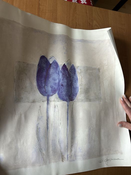Zestaw plakatow ilustracji grafik tulipany kwiaty