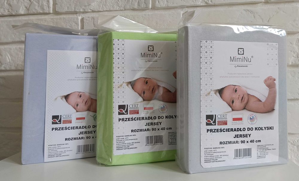 Prześcieradła do kołyski łóżeczka dostawnego 90x40 MIX WZORÓW