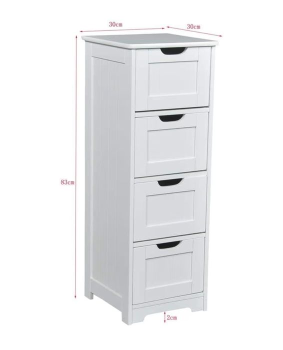 Szafka łazienkowa biała, 4 szuflady