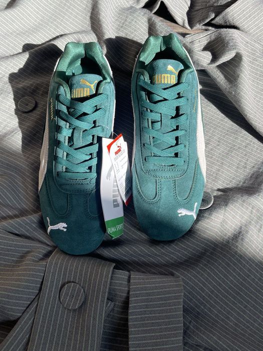 Темно-зелені замшеві кросівки Puma Speedcat (розміри від 38 по 44)