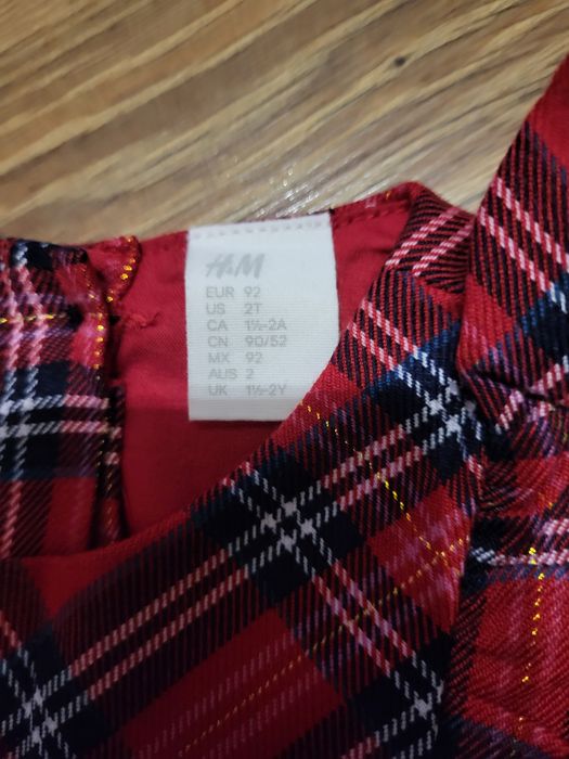 Sukienka h&m 92, kratka, święta, czerwona