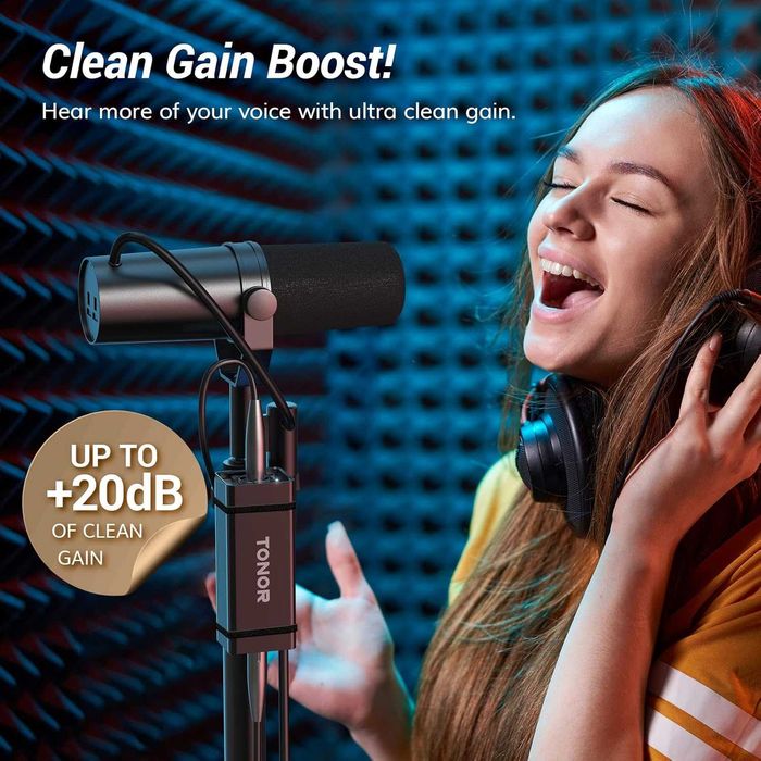 Przedwzmacniacz mikrofonowy TONOR TA20, XLR do mikrofonu dynamicznego