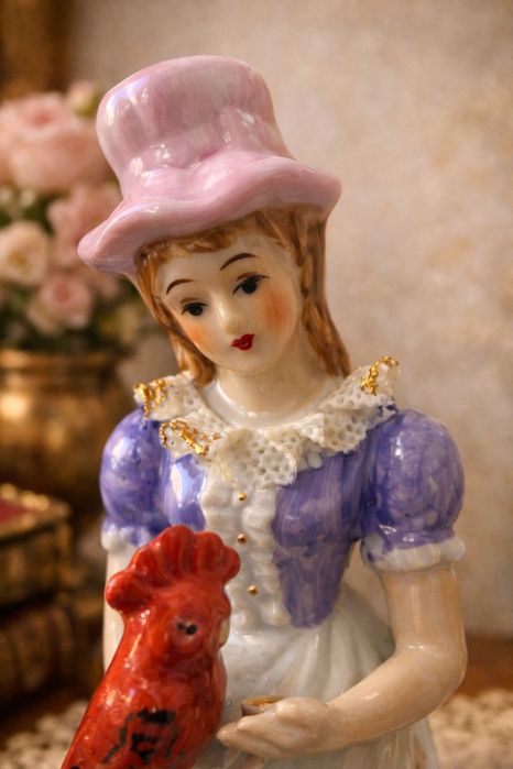 Винтажная пара из богемского фарфора с птицами,Богемия 1950гг