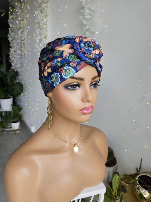 Turban czapka chustka na głowę w trakcie leczenia chemioterapii Soa