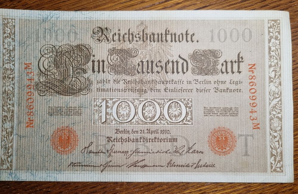 Banknoty Niemcy 1910 r.