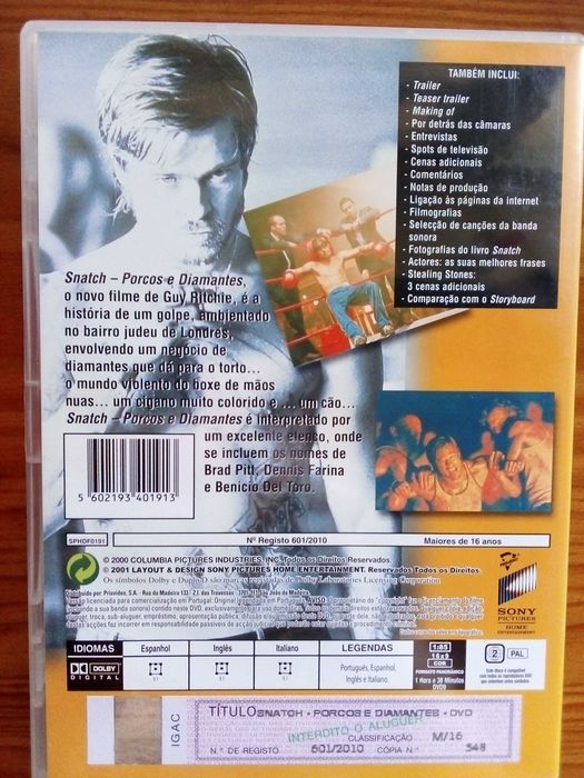 Snatch Porcos e Diamantes, Guy Ritchie, Benicio Del Toro, Brad Pitt