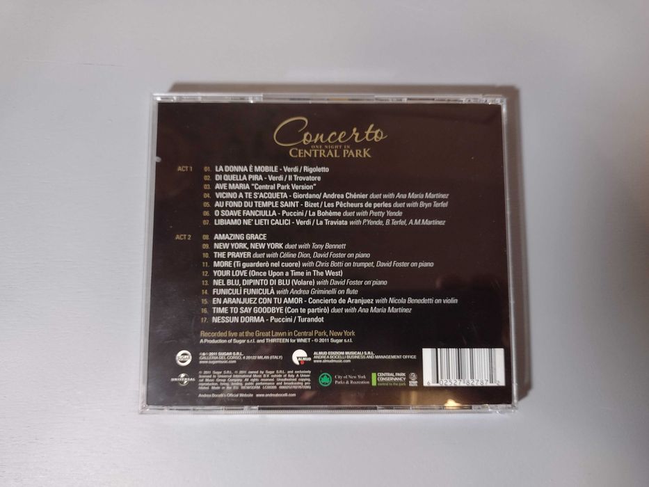 CD Andrea Bocelli One Night in Central Park Concerto
