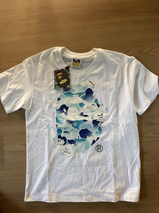 Koszulka Bape bialo-niebieska