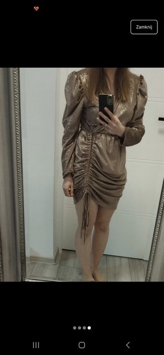 Sukienka wiązana welurowa