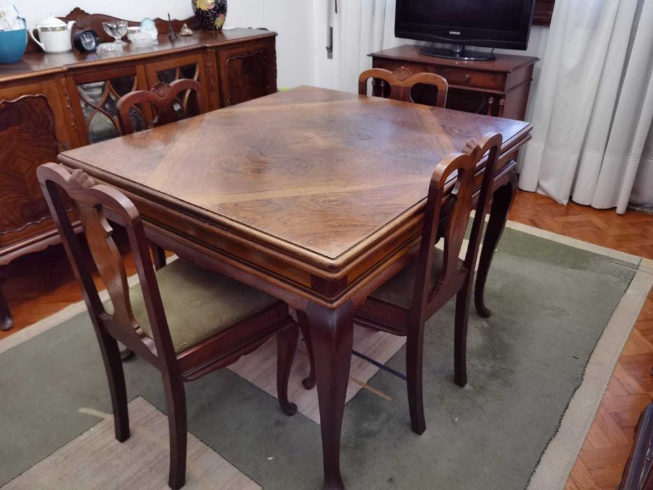Mesa sala extensível com 6 cadeiras