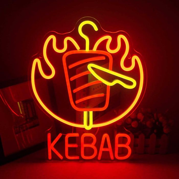 Sinal Luminoso Néon LED em Acrílico com Logo de " KEBAB "