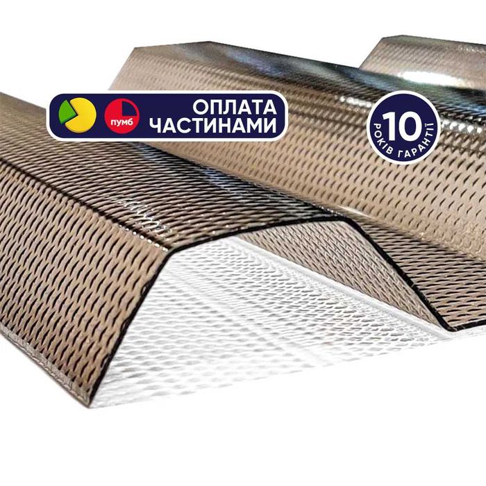 Полікарбонат профільований (ППК) 0,9 мм бронза MICROPRISMA (призма)