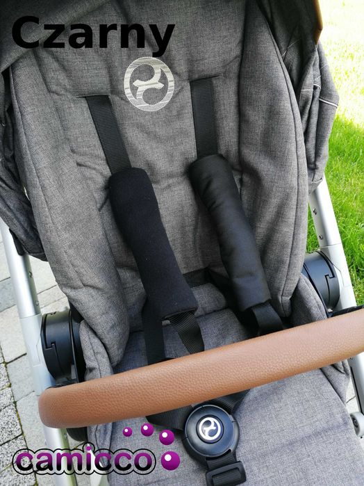 DWUSTRONNE OSŁONKI ochraniacze PASY do wózka fotelika nakładki RZEP