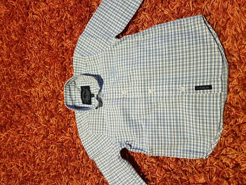 OFERTA PORTES - Camisa Azul aos Quadrados Metro Kids Company (2Anos)