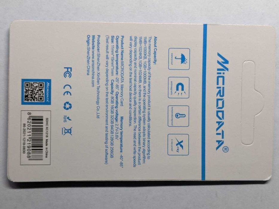 Карта пам'яті Microdata 64GB Class 10 microSD з картридером