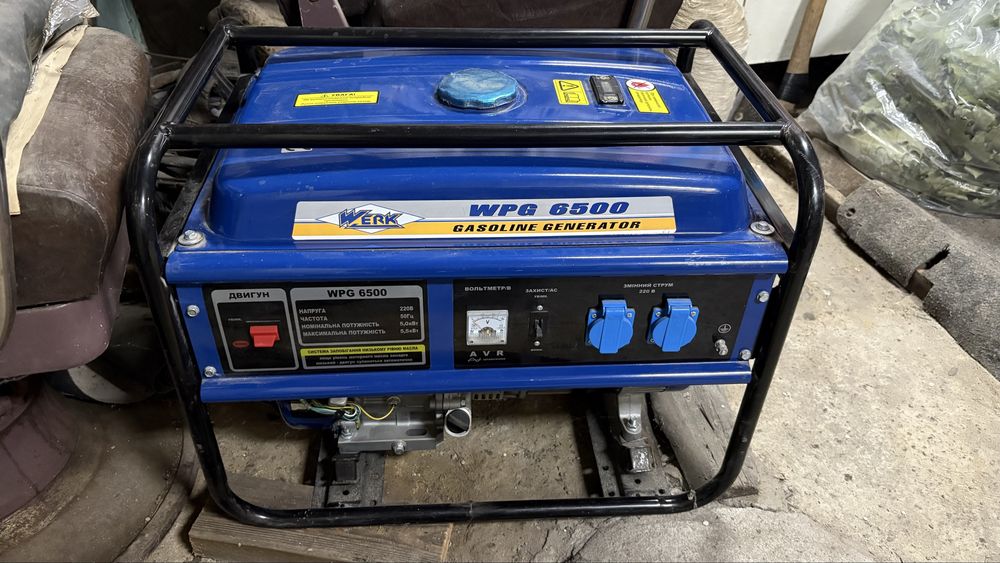 Бензиновий генератор WERK WPG 6500. Мідна обмотка