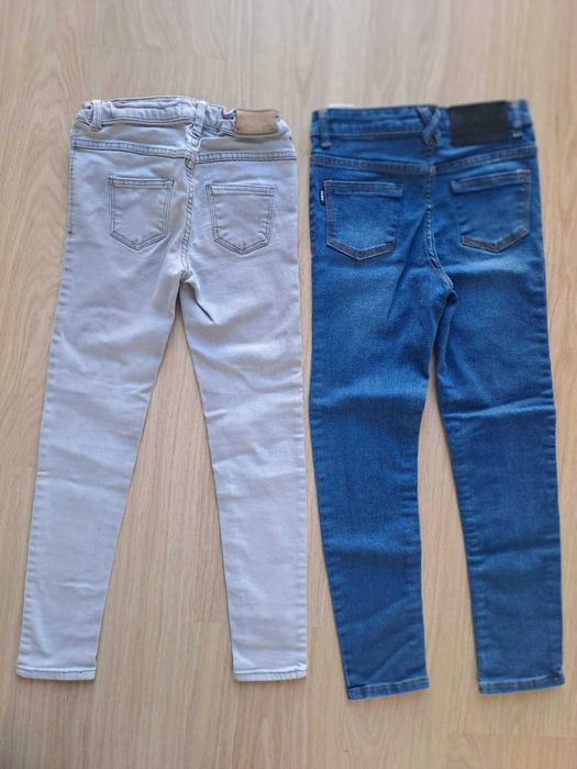 Zestaw tregginsów jeansowych dziewczęcych DKNY i RESERVED na 140 cm