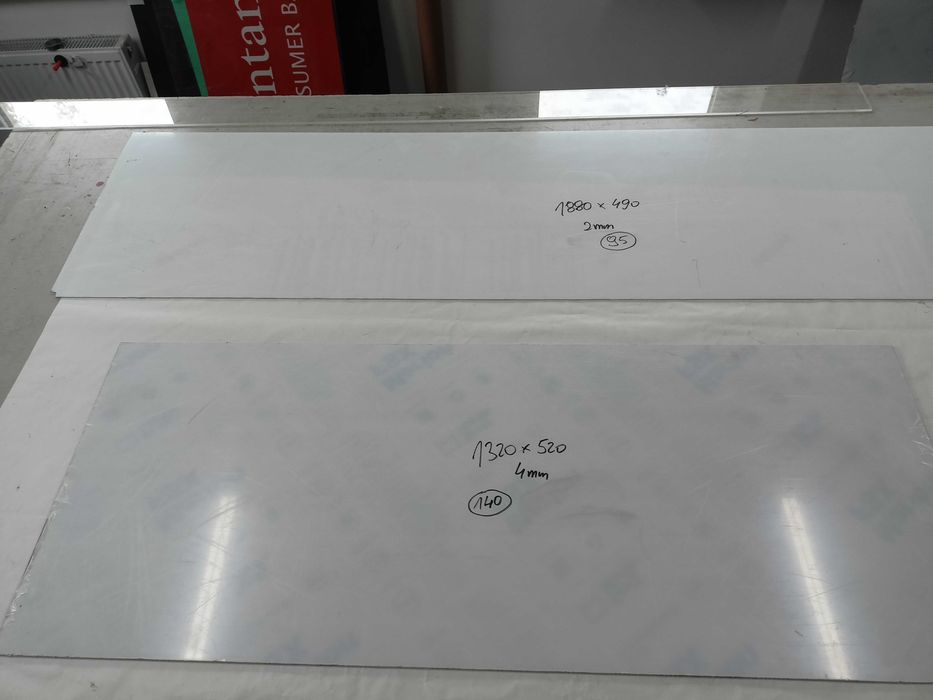 Pleksi Plexi Pleksa nowa 3mm 44x40cm wzmacniana poliwęglan TANIEJ 60%