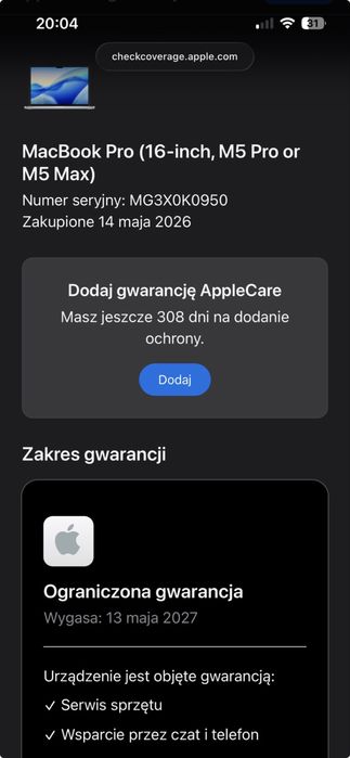MacBook Pro 16” M5 Pro 24 GB / 1 TB