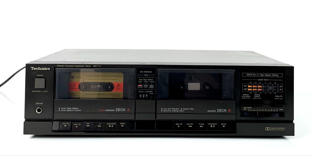 TECHNICS RS-T11 Magnetofon Stereo Double Cassette Deck Audio HiFi, Lata Produkcji 1987-1990