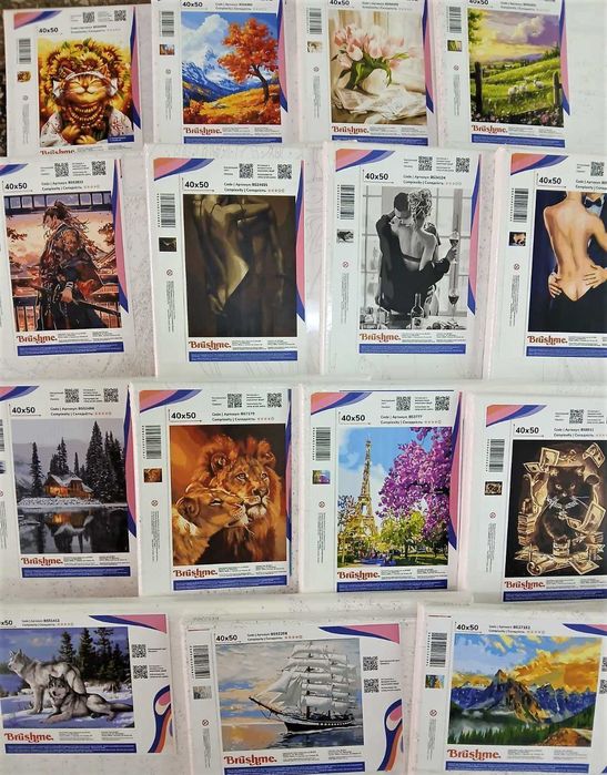 Картини по номерам на чорному полотні. Будинок Торгiвлi 1-поверх.