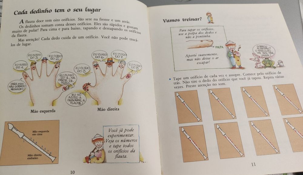 Livro flauta doce criança