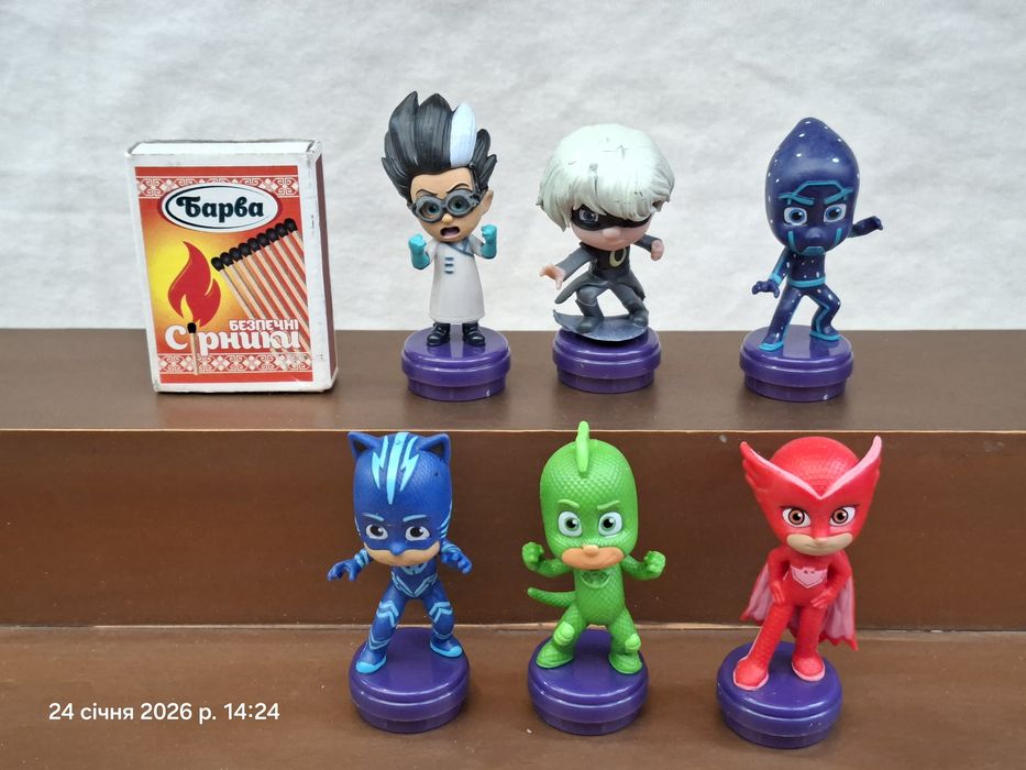 Набор фигурок 6 шт Герои в масках Pjmasks Кэтбой Гекко Алетт