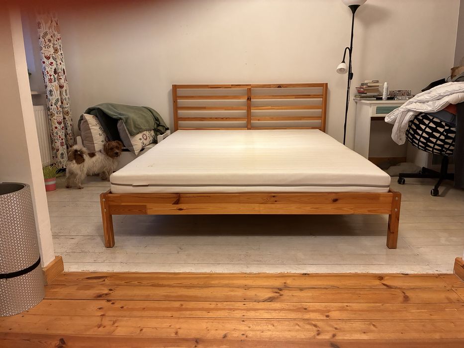 Łóżko 160x200cm sosnowe drewniane - Ikea Tarva