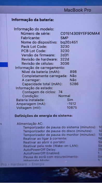 Macbook pro  i5 16gb ram 500gb disco hdd