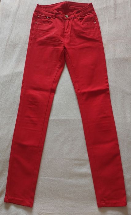 Calças Algodão Slim Vermelhas, M