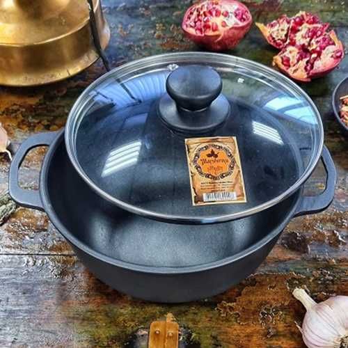 Т403СЗ Каструля чавунна лита 5л з скляною кришкою “S&T