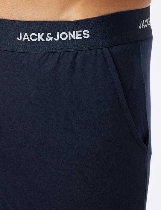 Męskie Spodnie Od Piżamy Jack&Jones Jacbasic Bawełniane Niebieskie S