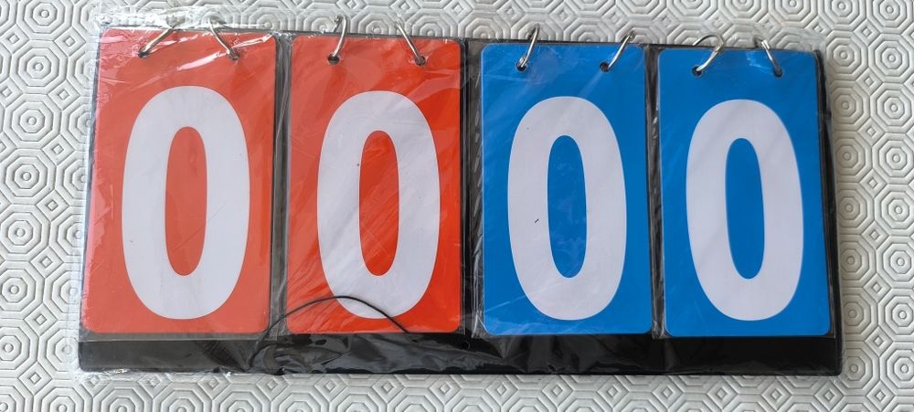 Placar com indicação de pontuação de jogo