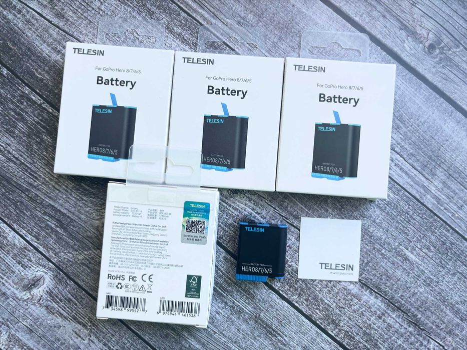 Акумулятор TELESIN GoPro 13/12/11/10/9/8/7 запасна батарея аккумулятор