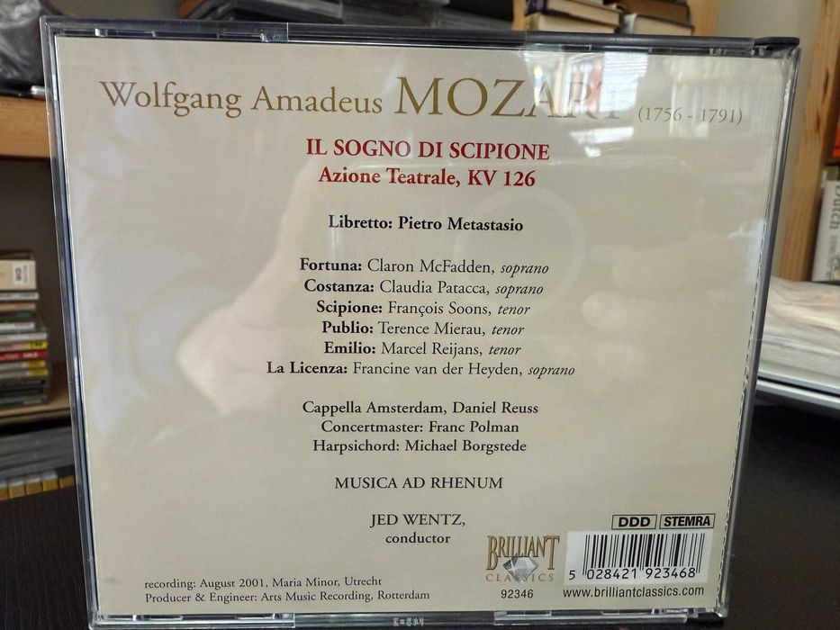 Mozart – Il Sogno Di Scipione – Musica Ad Rhenum, Jed Wentz