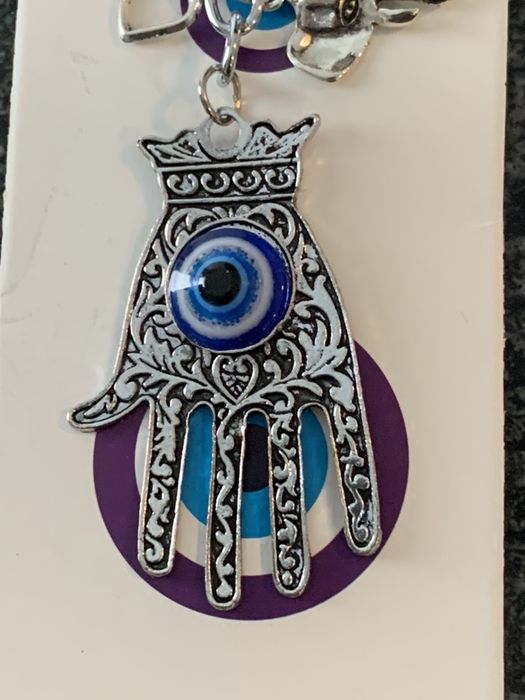 Porta-chaves olho gordo mão e elefante