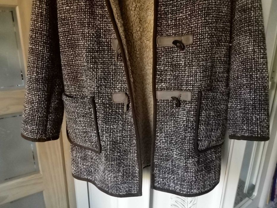 Kożuch płaszcz zimowy damski ocieplany kurtka 38 M lusatia