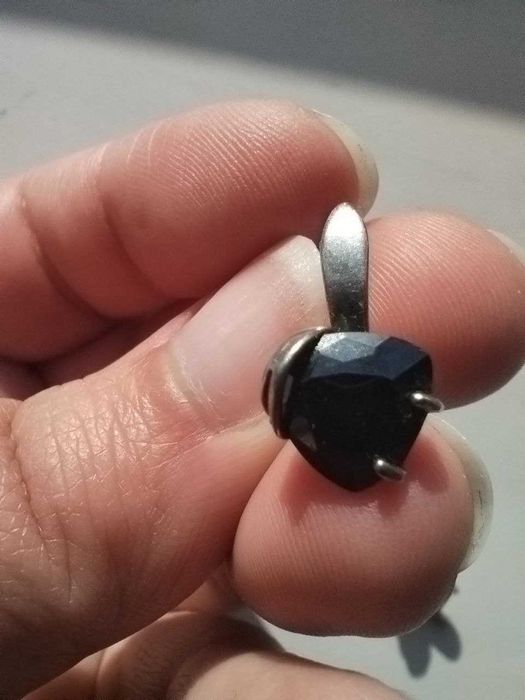 срібні сережки з чорним камінчиком, сережки, серьги