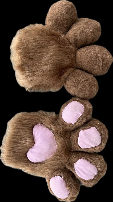 fursuit furry pies brązowy head, lapy i ogon