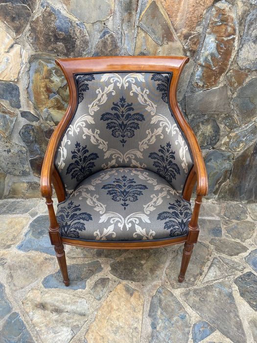 Cadeirão Bergére Antigo Madeira exótica 93 cm